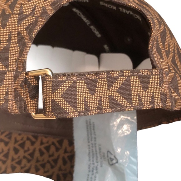 MK Michael Kors Signature Logo Print Brown Baseball Cap - Picture 6 of 9